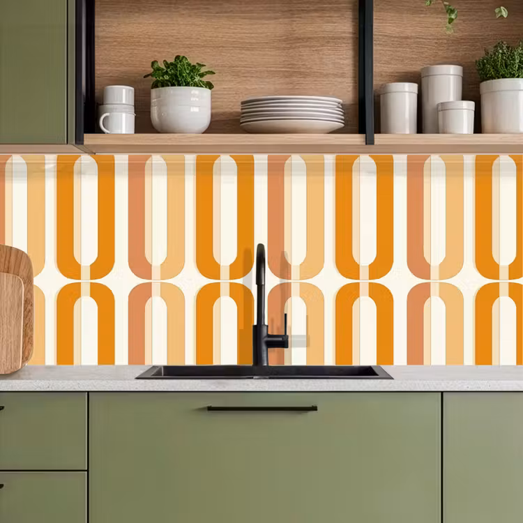 Kitchen splashback - U-shape - Retro - Orange — 8