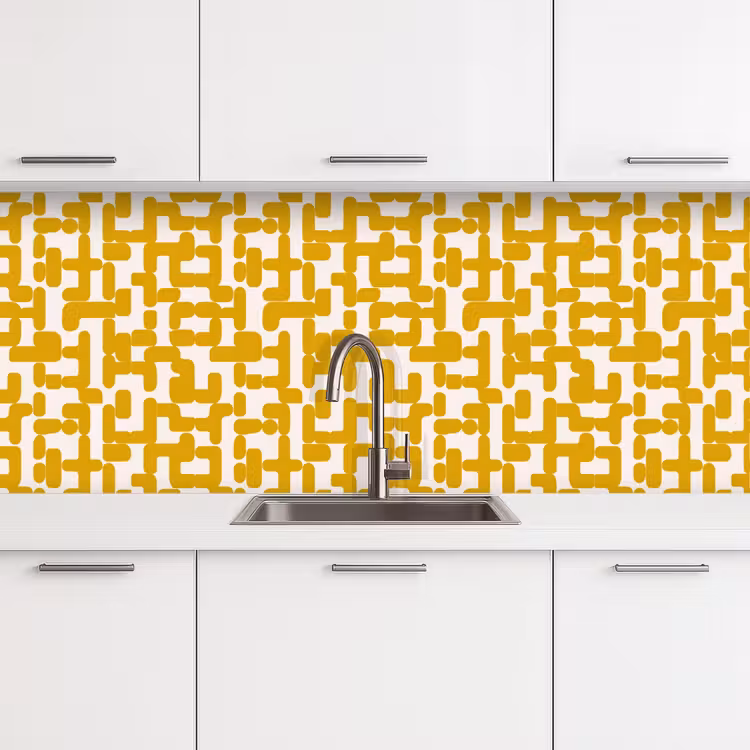 Kitchen splashback - Yellow - Beige - Pattern — 4