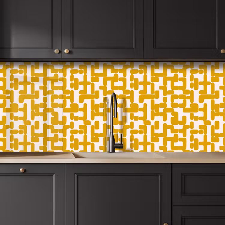 Kitchen splashback - Yellow - Beige - Pattern — 6