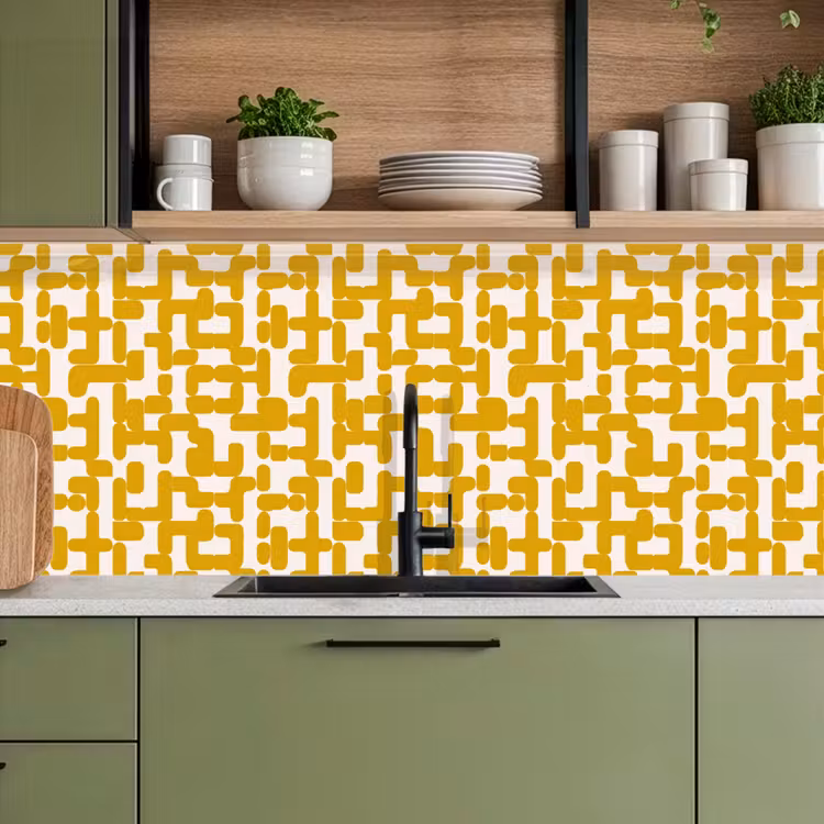 Kitchen splashback - Yellow - Beige - Pattern — 8