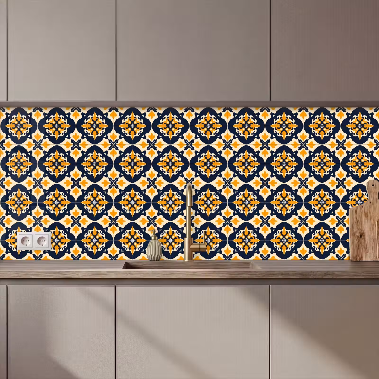 Kitchen splashback - Pattern - Decorative tile - Colorful — 1