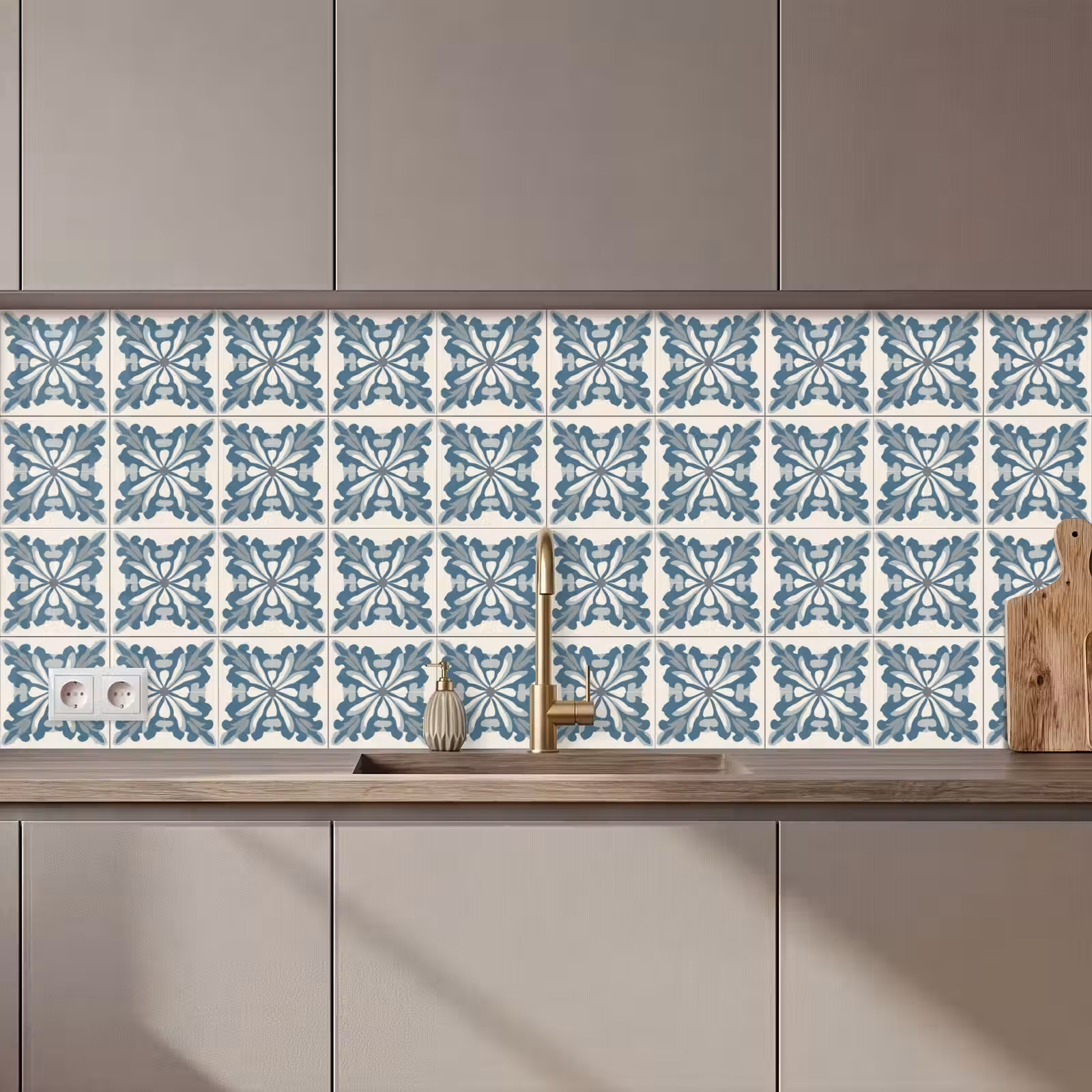 Kitchen splashback - Pattern - Tile - Blue — 1