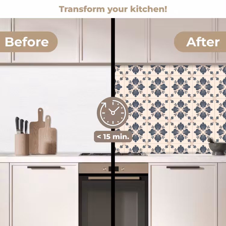Kitchen splashback - Leaf shape - Classic - Colorful — 3