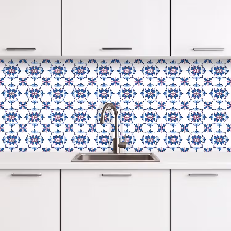 Kitchen splashback - Modern - Pattern - Blue - Pink — 4