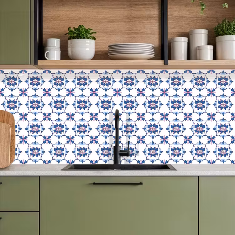 Kitchen splashback - Modern - Pattern - Blue - Pink — 8