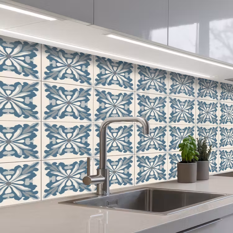 Kitchen splashback - Pattern - Tile - Blue — 2