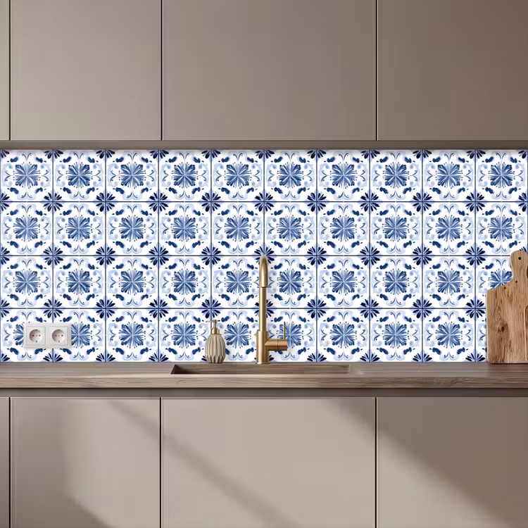 Kitchen splashback - Pattern - Tile - Blue — 1