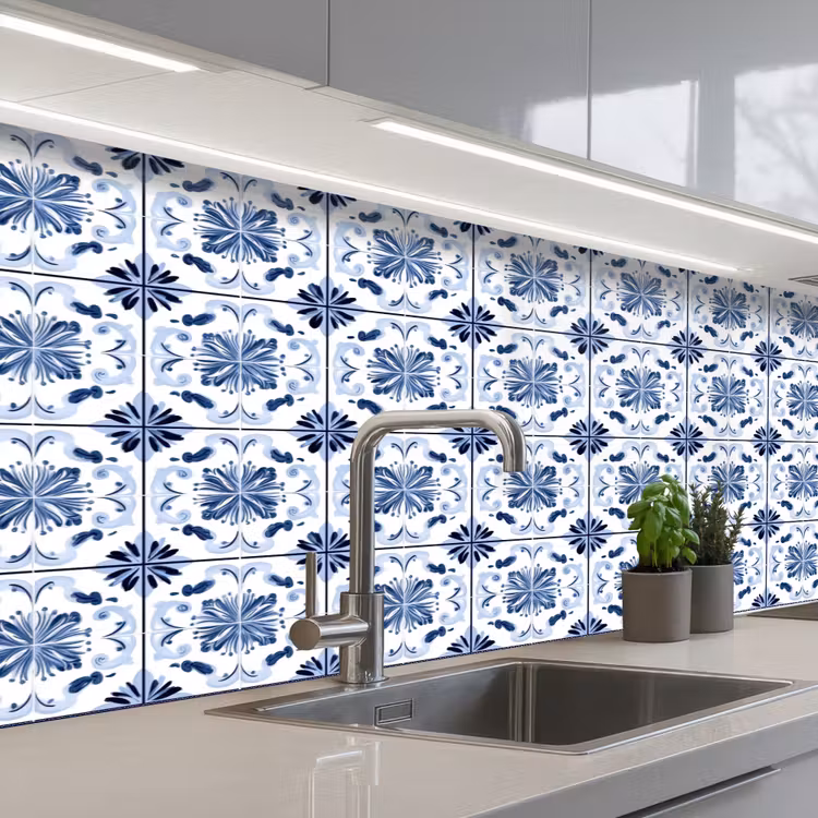 Kitchen splashback - Pattern - Tile - Blue — 2