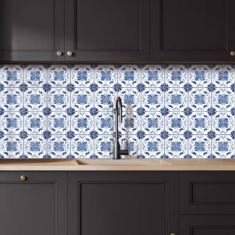 Kitchen splashback - Pattern - Tile - Blue — 6