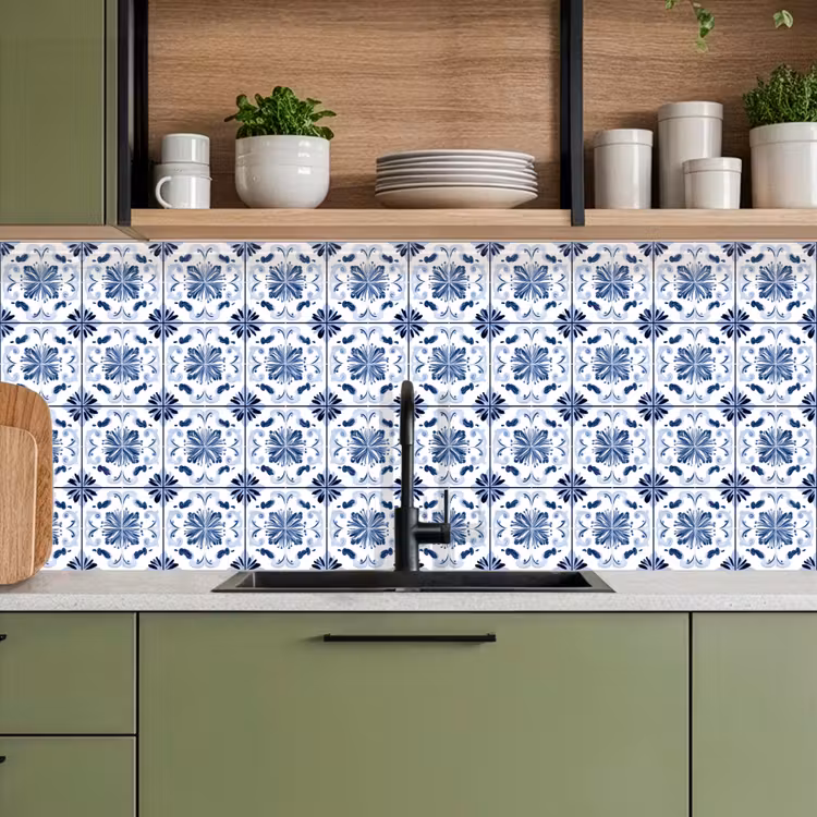Kitchen splashback - Pattern - Tile - Blue — 8