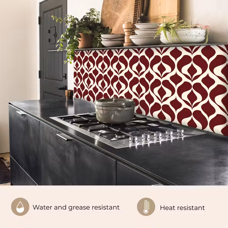 Kitchen splashback - Red - Drop pattern - Graphic — 5