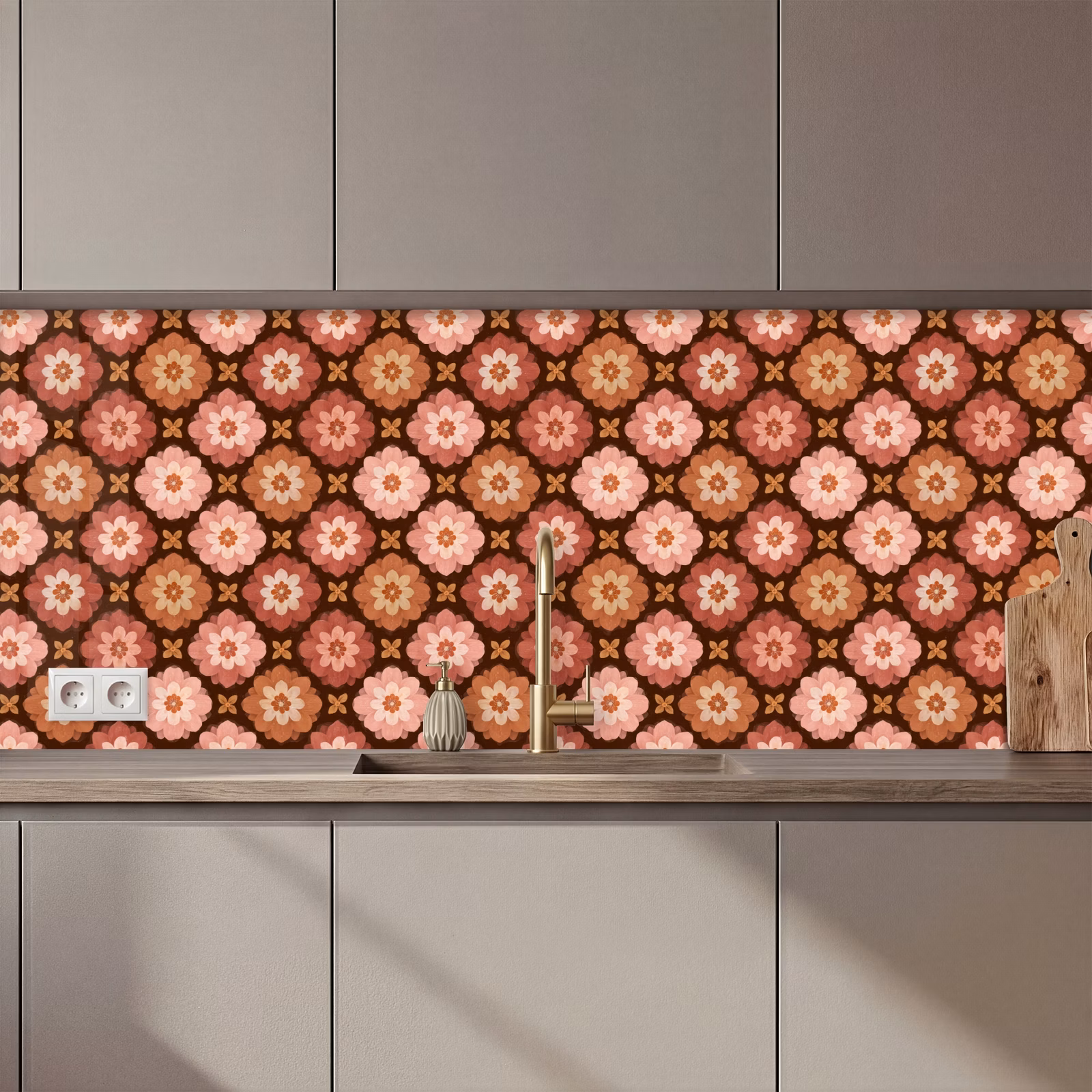 Kitchen splashback - Geometric - Floral - Colorful — 1