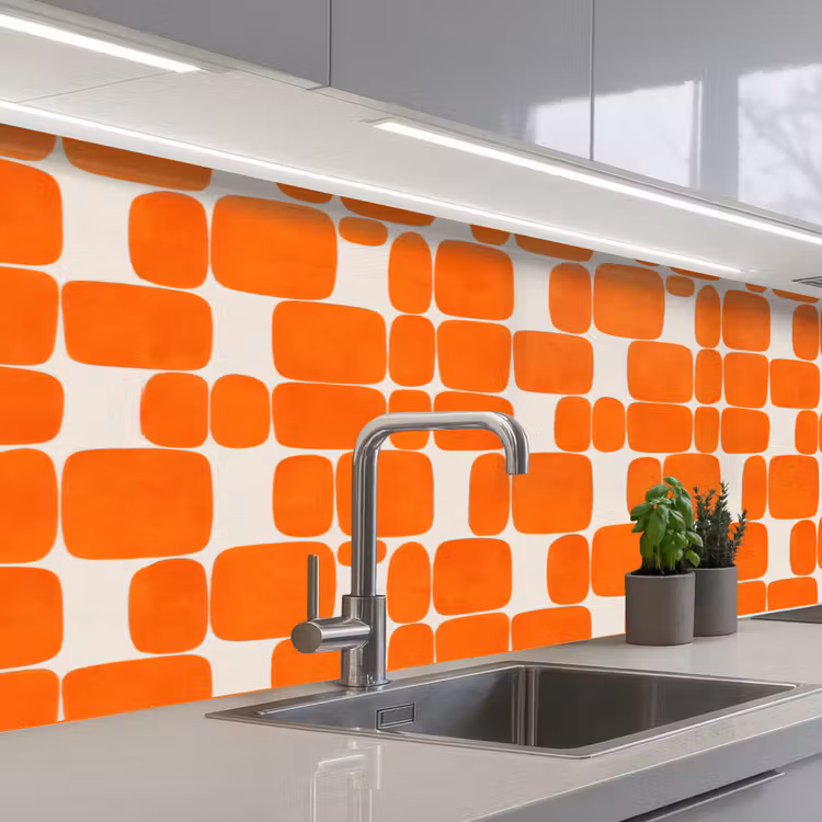 Kitchen splashback - Pattern - Retro - Orange — 2