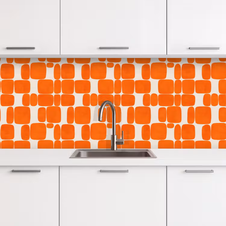 Kitchen splashback - Pattern - Retro - Orange — 4