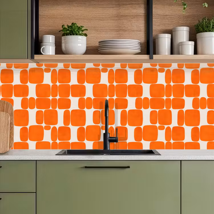 Kitchen splashback - Pattern - Retro - Orange — 8