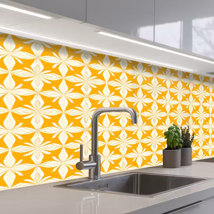 Kitchen splashback - Pattern - Retro - Yellow — 2