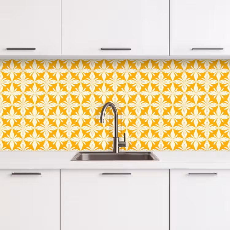 Kitchen splashback - Pattern - Retro - Yellow — 4
