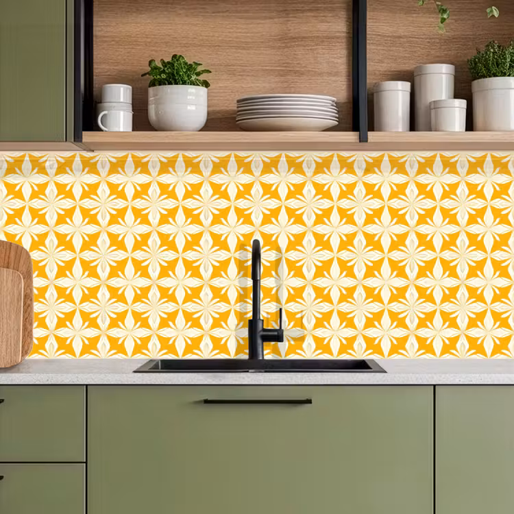 Kitchen splashback - Pattern - Retro - Yellow — 8