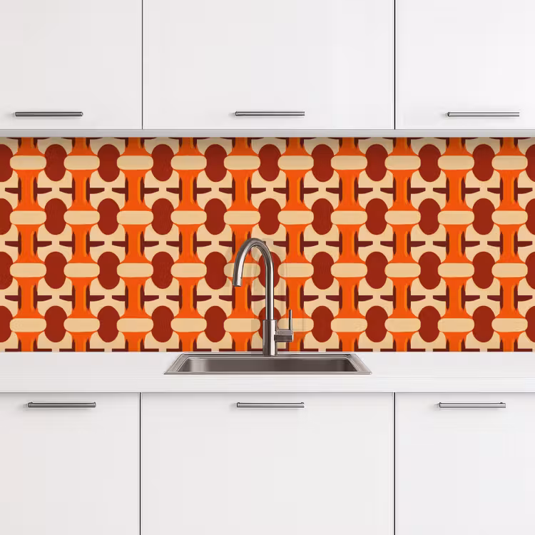 Kitchen splashback - Geometric - Retro - Orange — 4