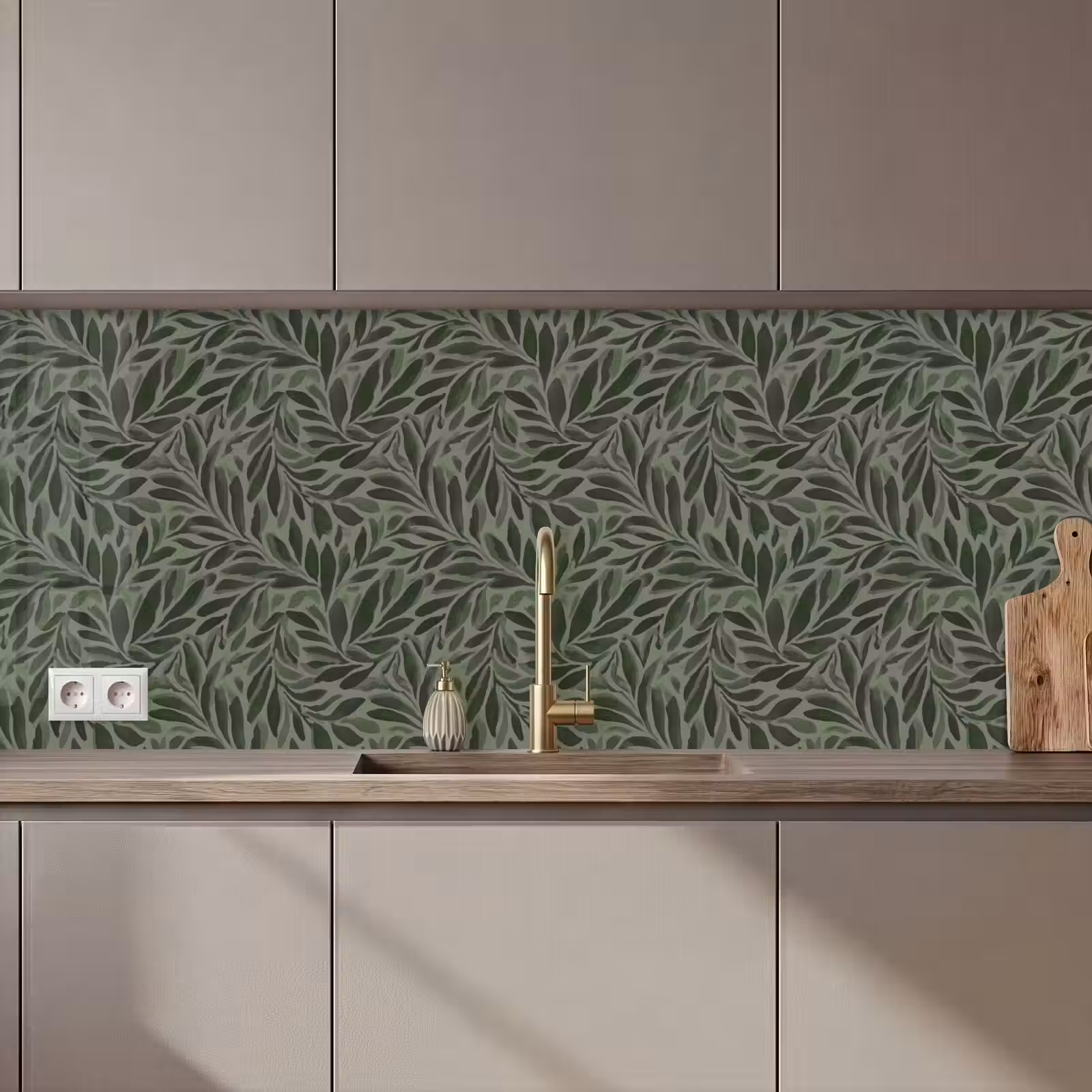 Kitchen splashback - Leaves - Organic - Green — 1