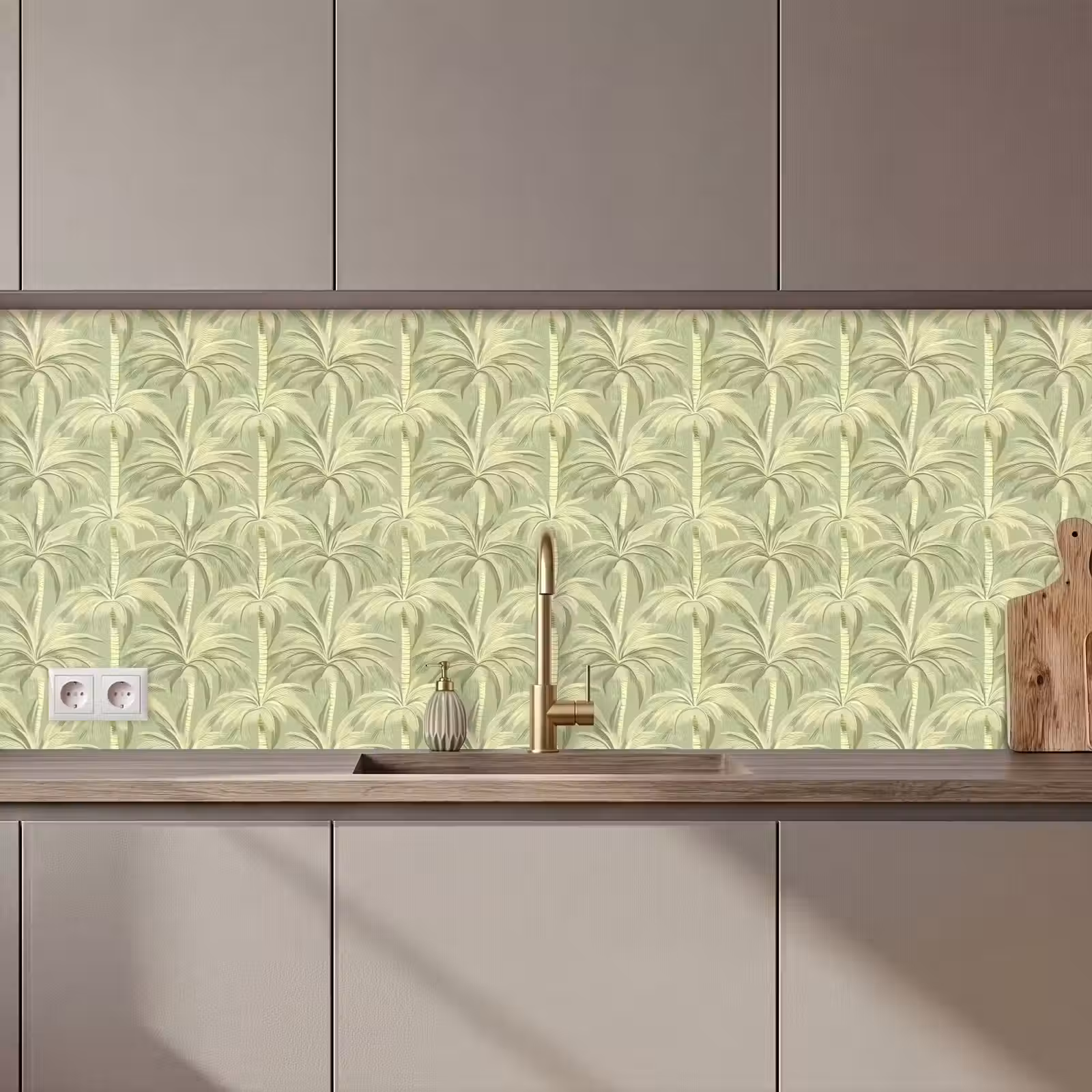 Kitchen splashback - Palm forest - Tropical - Green — 1