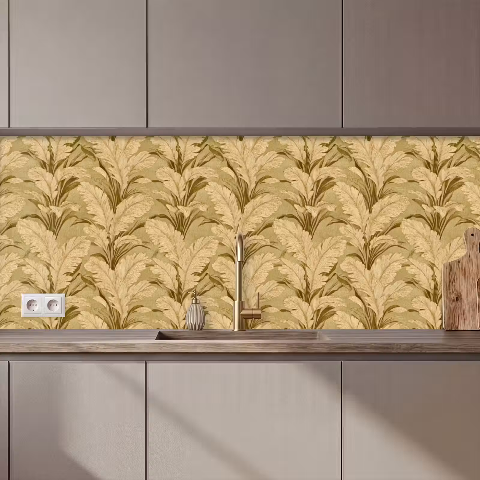 Kitchen splashback - Palm leaves - Classic - Green — 1