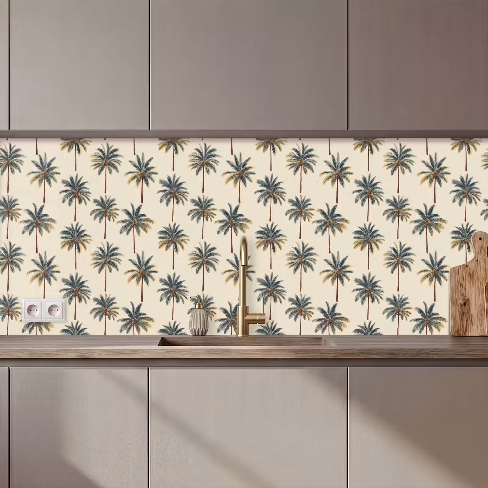 Kitchen splashback - Palm trees - Tropical - Green — 1