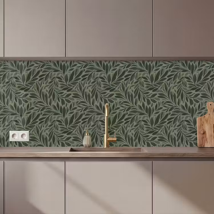 Kitchen splashback - Leaves - Organic - Green — 1
