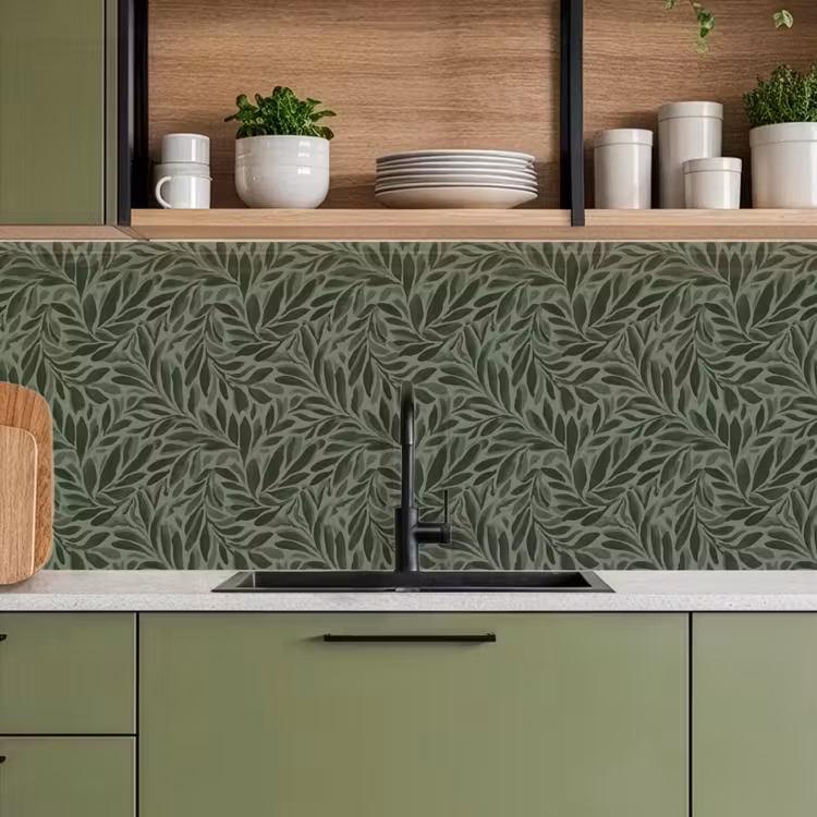 Kitchen splashback - Leaves - Organic - Green — 8