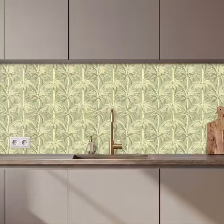 Kitchen splashback - Palm forest - Tropical - Green — 1
