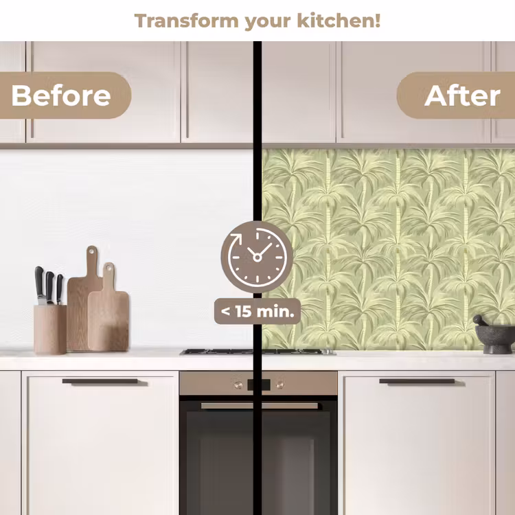 Kitchen splashback - Palm forest - Tropical - Green — 3