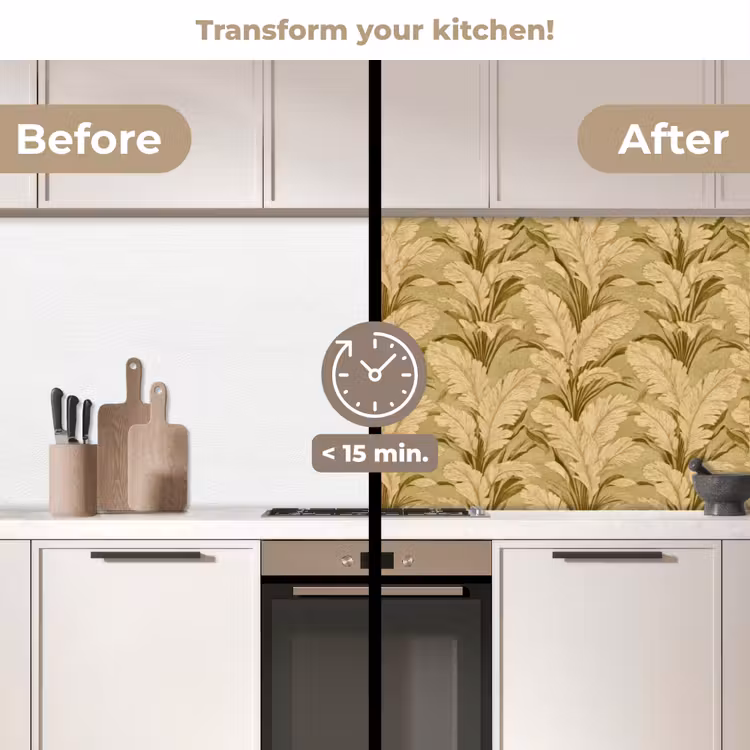 Kitchen splashback - Palm leaves - Classic - Green — 3