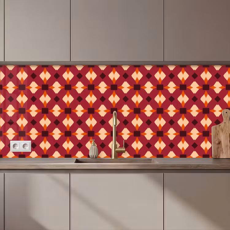 Kitchen splashback - Retro - Pattern - Colorful — 1