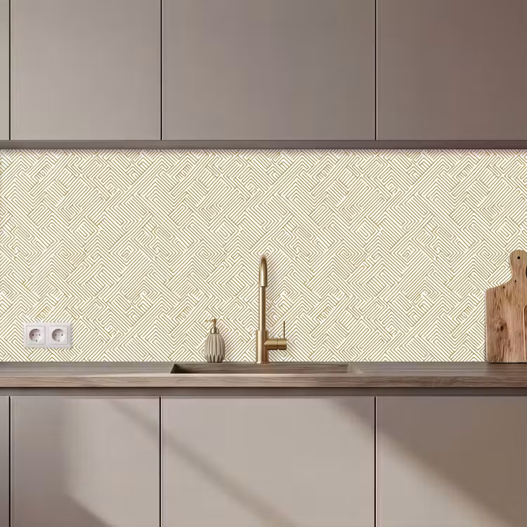 Kitchen splashback - Geometric - Lines - Green — 1