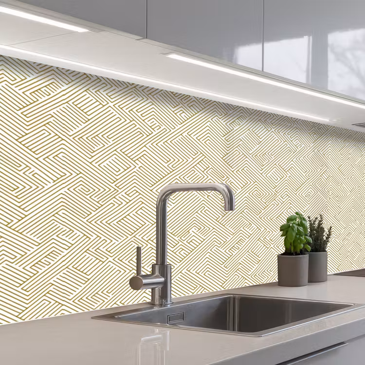 Kitchen splashback - Geometric - Lines - Green — 2