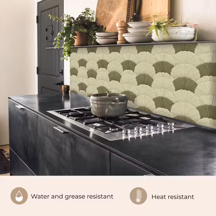 Kitchen splashback - Leaves - Structure - Green — 5