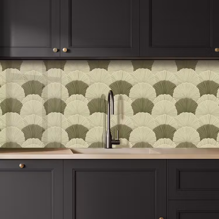 Kitchen splashback - Leaves - Structure - Green — 6