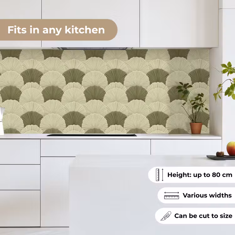Kitchen splashback - Leaves - Structure - Green — 7
