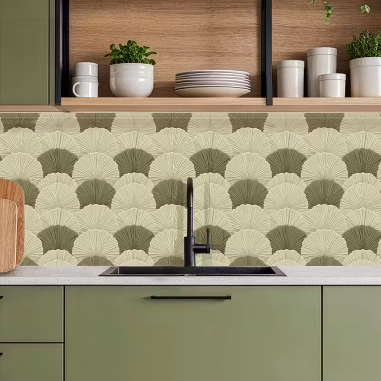 Kitchen splashback - Leaves - Structure - Green — 8
