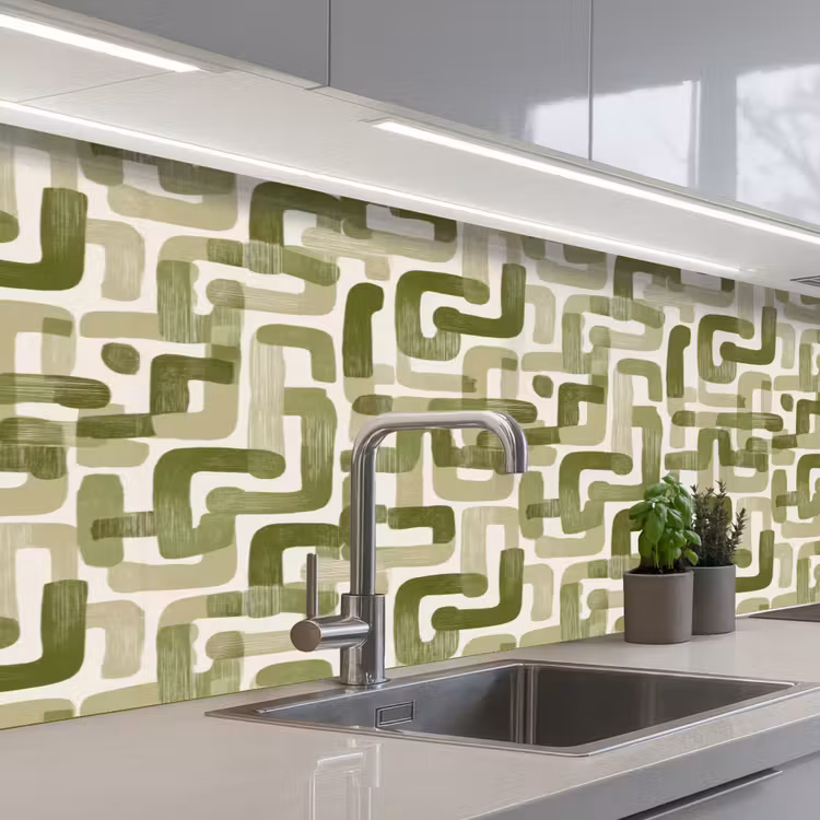 Kitchen splashback - Modern - Graphic - Green — 2