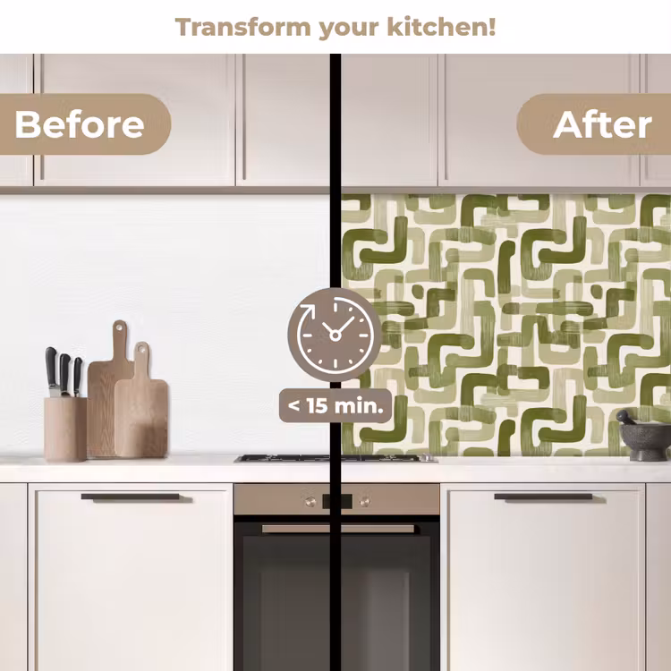 Kitchen splashback - Modern - Graphic - Green — 3