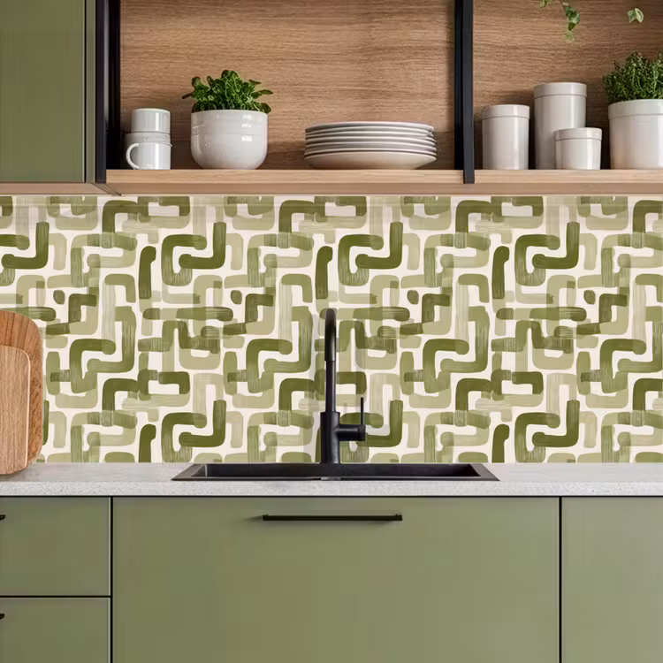 Kitchen splashback - Modern - Graphic - Green — 8