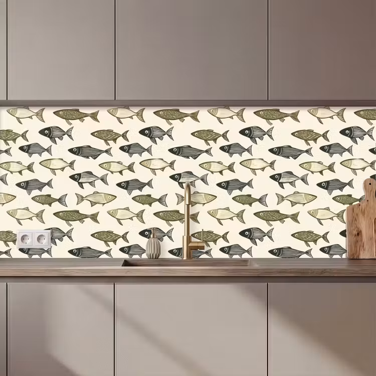Kitchen splashback - Pisces - Classic - Green — 1