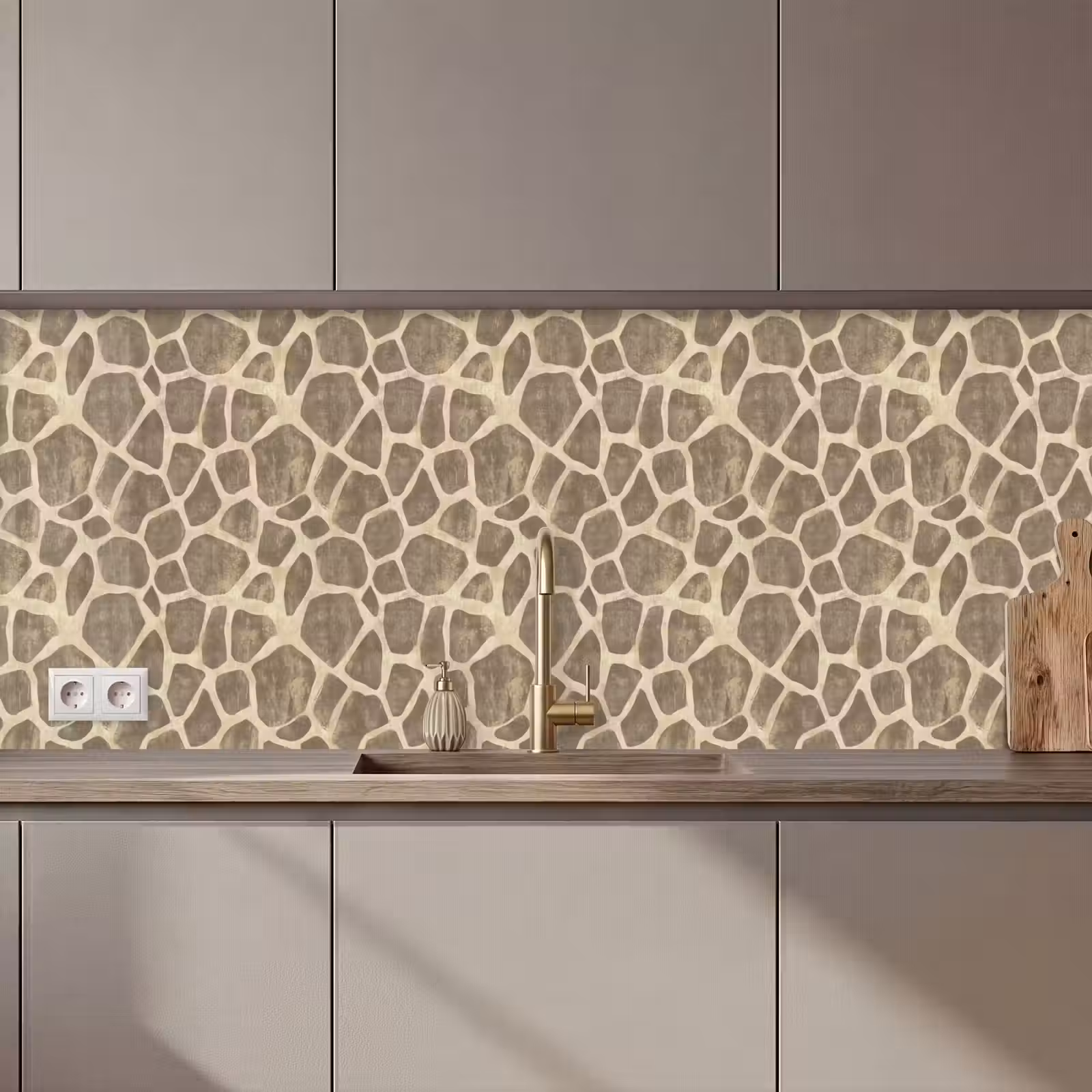 Kitchen splashback - Giraffe - Pattern - Beige - Brown — 1