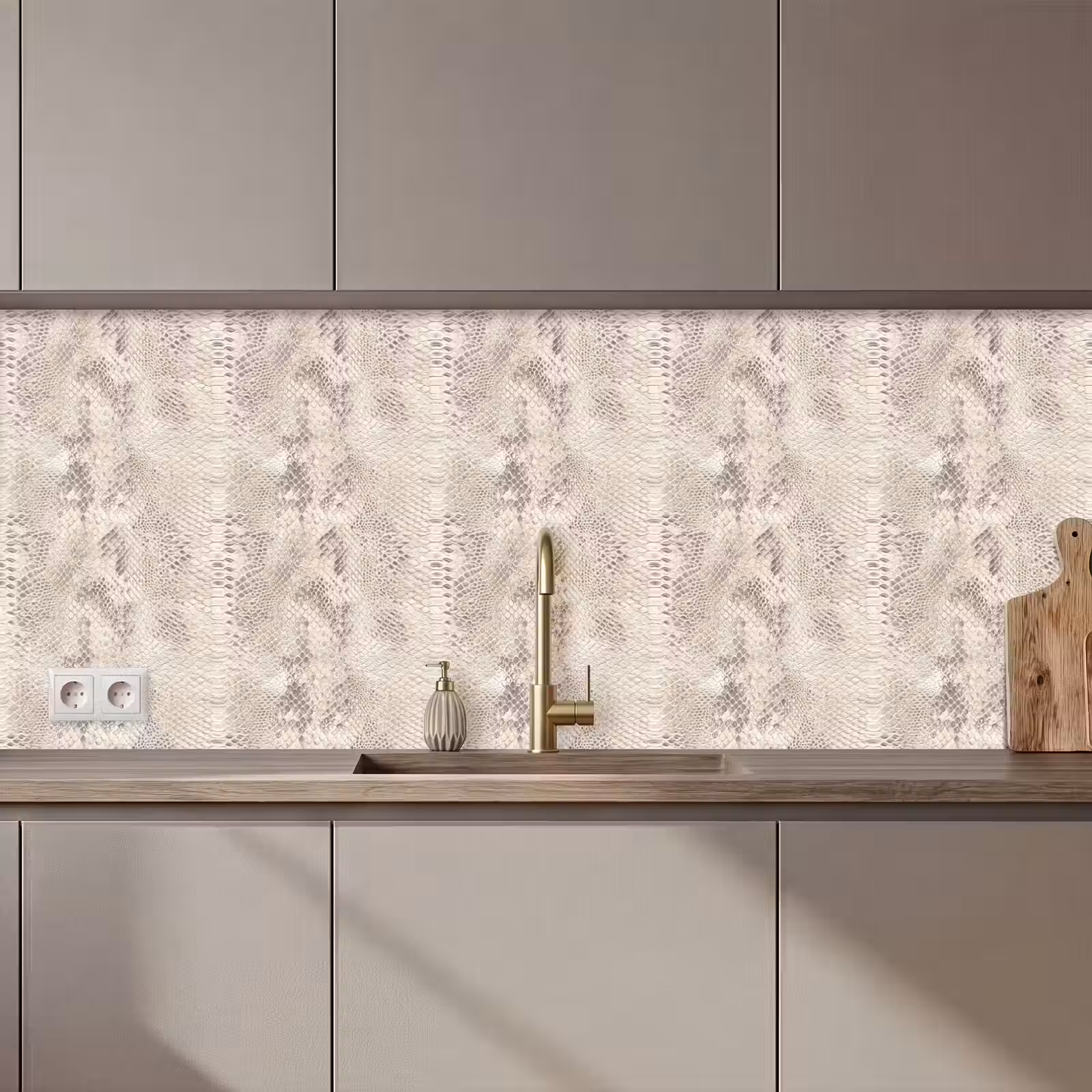 Kitchen splashback - Snake - Pattern - Beige — 1