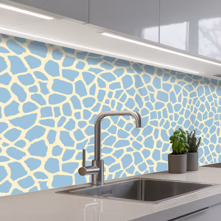 Kitchen splashback - Giraffe - Modern - Blue — 2