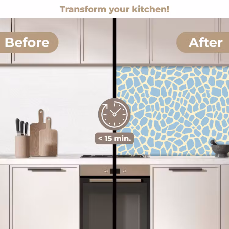 Kitchen splashback - Giraffe - Modern - Blue — 3