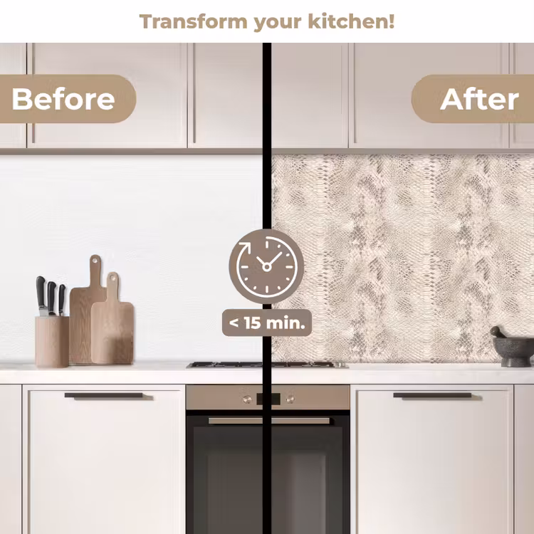 Kitchen splashback - Snake - Pattern - Beige — 3