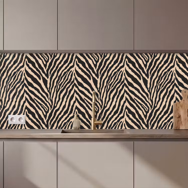 Kitchen splashback - Zebra - Classic - Black — 1