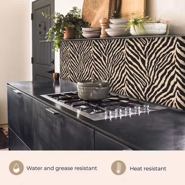 Kitchen splashback - Zebra - Classic - Black — 5